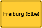 Place name sign Freiburg (Elbe)