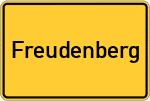 Place name sign Freudenberg, Westfalen