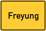 Place name sign Freyung, Niederbayern