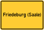 Place name sign Friedeburg (Saale)