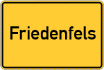 Place name sign Friedenfels
