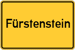 Place name sign Fürstenstein, Niederbayern
