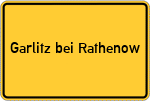 Place name sign Garlitz bei Rathenow