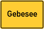 Place name sign Gebesee