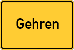 Place name sign Gehren, Thüringen