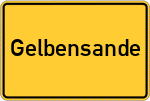 Place name sign Gelbensande
