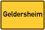 Place name sign Geldersheim
