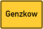 Place name sign Genzkow