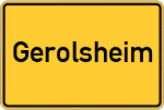 Place name sign Gerolsheim