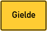 Place name sign Gielde