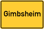 Place name sign Gimbsheim
