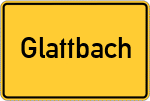 Place name sign Glattbach, Unterfranken