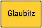 Place name sign Glaubitz