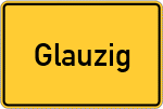 Place name sign Glauzig