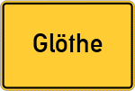 Place name sign Glöthe