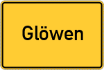 Place name sign Glöwen