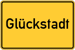 Place name sign Glückstadt