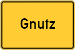 Place name sign Gnutz