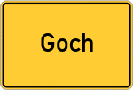 Place name sign Goch