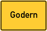Place name sign Godern