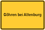 Place name sign Göhren bei Altenburg, Thüringen