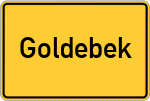 Place name sign Goldebek, Nordfriesland