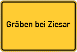 Place name sign Gräben bei Ziesar