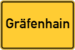 Place name sign Gräfenhain, Thüringen