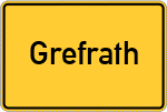 Place name sign Grefrath, Niederrhein
