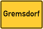 Place name sign Gremsdorf