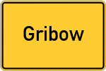 Place name sign Gribow