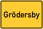 Place name sign Grödersby