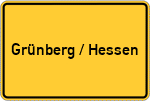 Place name sign Grünberg / Hessen
