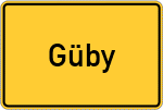 Place name sign Güby