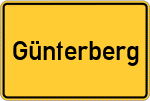 Place name sign Günterberg