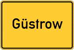 Place name sign Güstrow