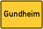 Place name sign Gundheim