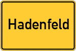 Place name sign Hadenfeld
