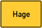 Place name sign Hage, Ostfriesland