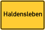 Place name sign Haldensleben