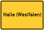Place name sign Halle (Westfalen)