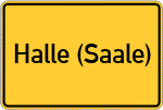 Place name sign Halle (Saale)