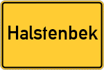 Place name sign Halstenbek, Holstein
