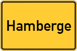 Place name sign Hamberge, Holstein