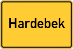 Place name sign Hardebek