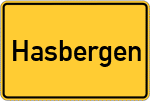 Place name sign Hasbergen, Kreis Osnabrück