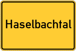 Place name sign Haselbachtal
