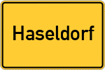Place name sign Haseldorf
