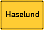 Place name sign Haselund