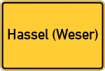 Place name sign Hassel (Weser)